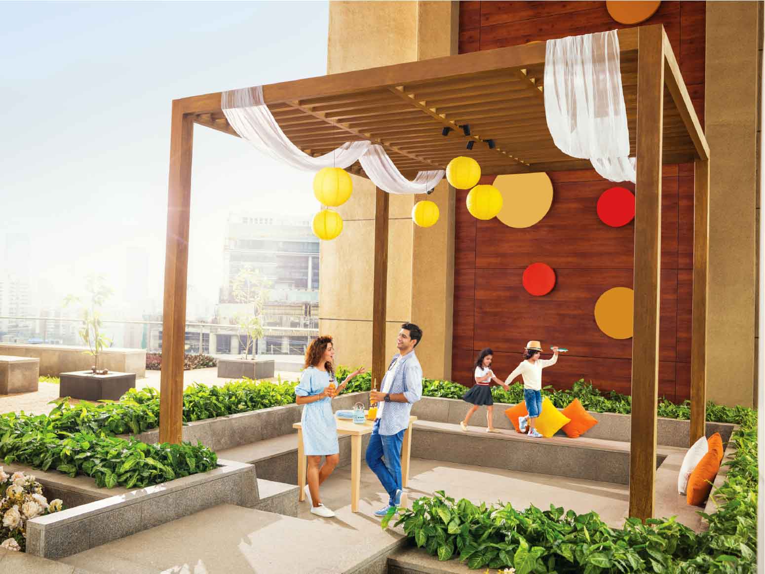 Luxury living space with terrace at Sky Parel
