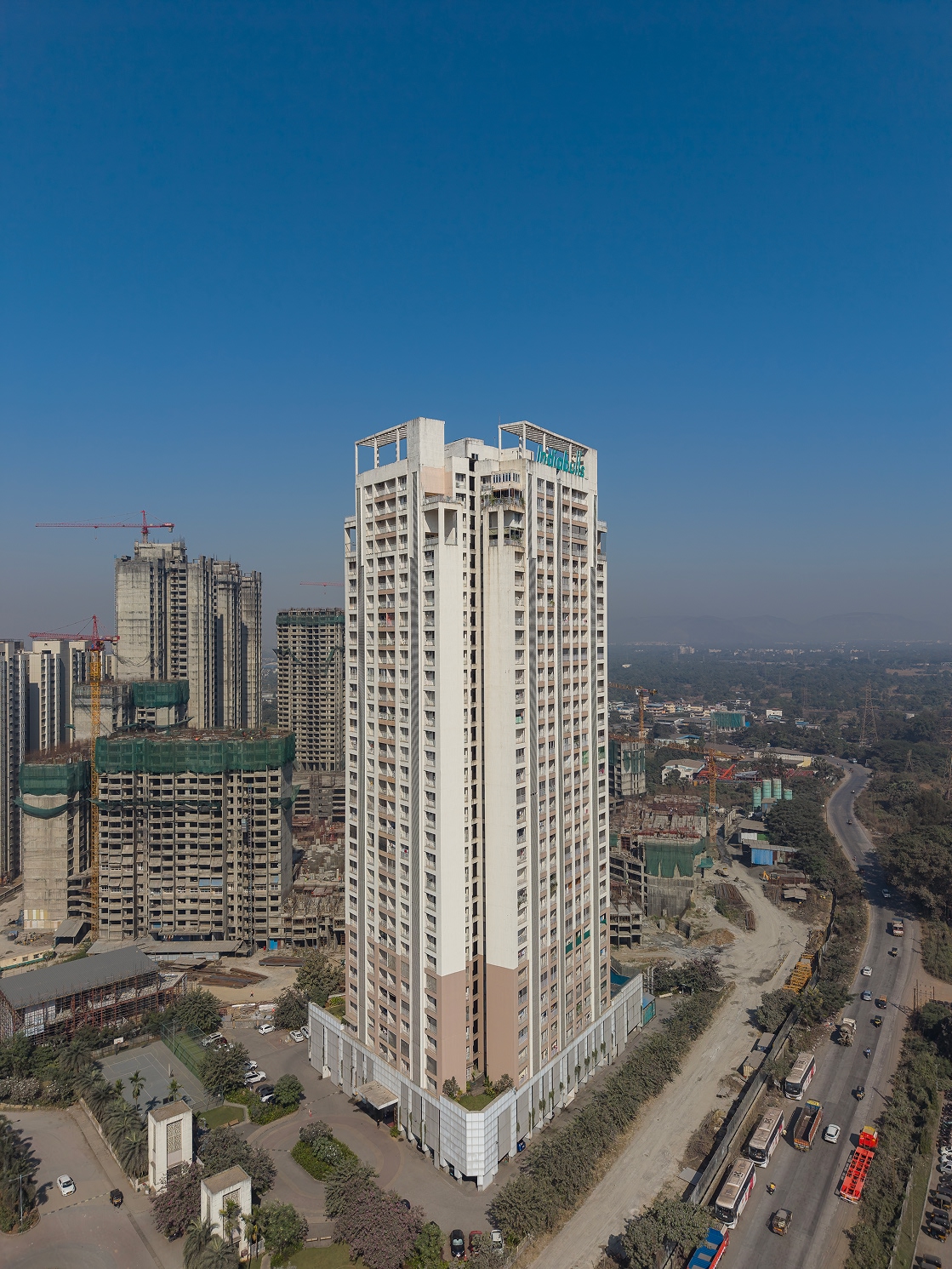 Greens Panvel township towers — aerial view, Kon, New Panvel